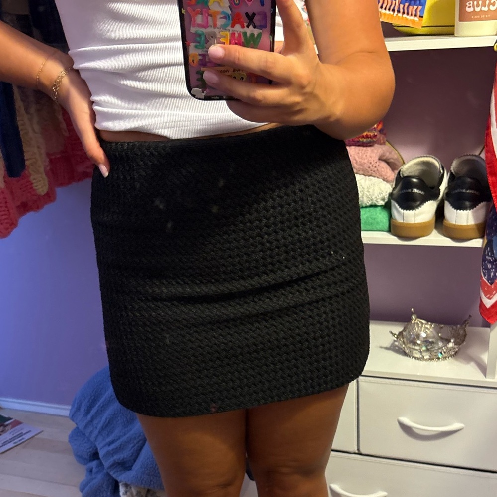 Bardot Black Textured Mini Skirt